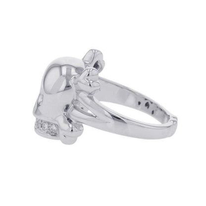 Dior Tet du Maure Skull Ring Size 55/#15 18K White Gold