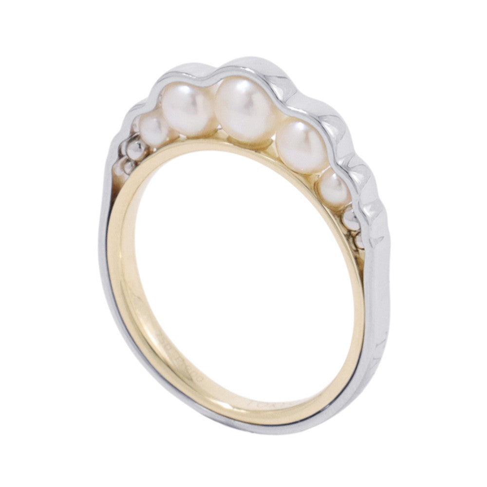 TASAKI Liquid Sculpture Pearl Ring Size Approximately No. 10 K18YG Pt900
