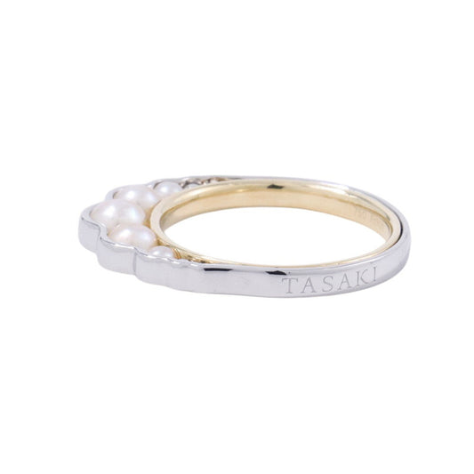 TASAKI Liquid Sculpture Pearl Ring Size Approximately No. 10 K18YG Pt900