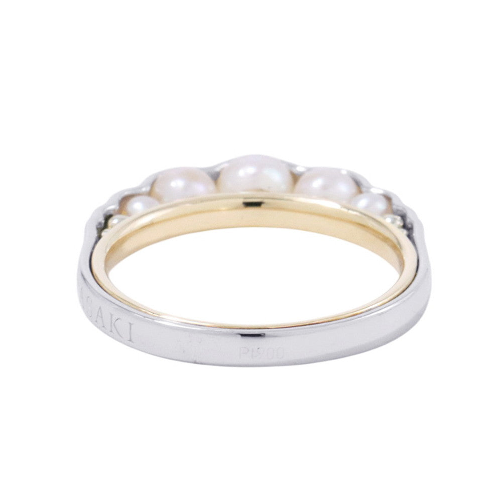 TASAKI Liquid Sculpture Pearl Ring Size Approximately No. 10 K18YG Pt900