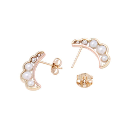TASAKI Liquid Sculpture Pearl Earrings Pt900 K18YG K18PG