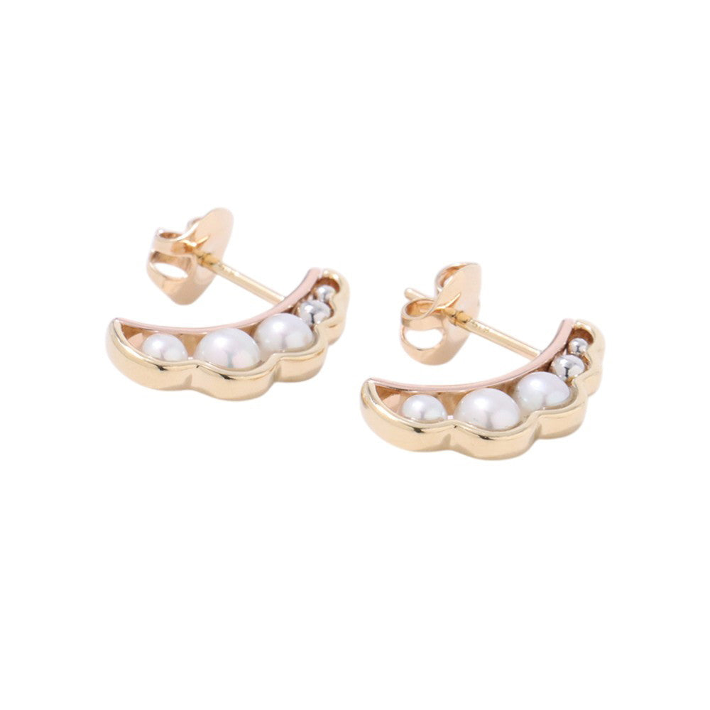 TASAKI Liquid Sculpture Pearl Earrings Pt900 K18YG K18PG