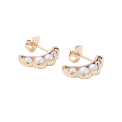 TASAKI Liquid Sculpture Pearl Earrings Pt900 K18YG K18PG