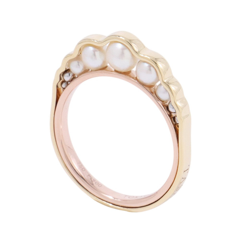 TASAKI Liquid Sculpture Pearl Ring Size Approximately No. 10 K18YG K18PG Pt900