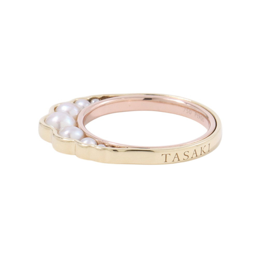 TASAKI Liquid Sculpture Pearl Ring Size Approximately No. 10 K18YG K18PG Pt900