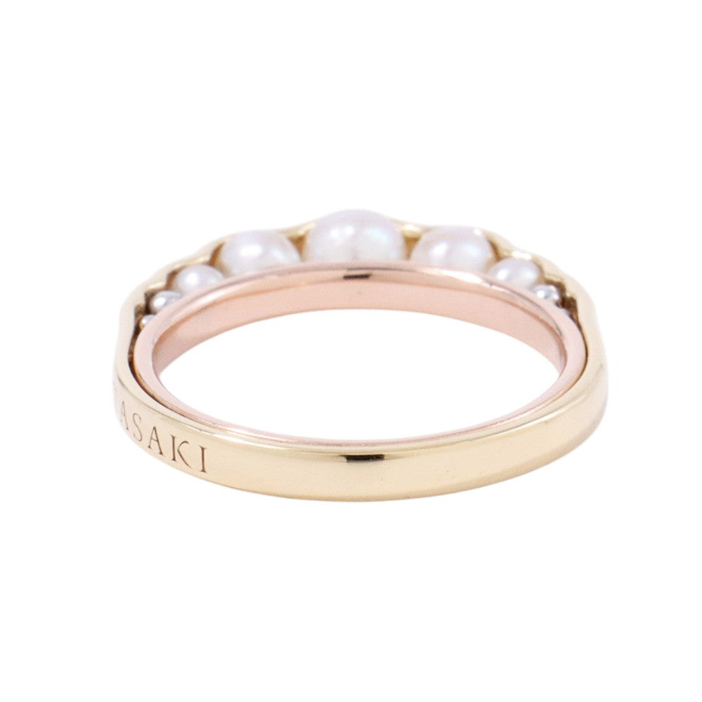 TASAKI Liquid Sculpture Pearl Ring Size Approximately No. 10 K18YG K18PG Pt900