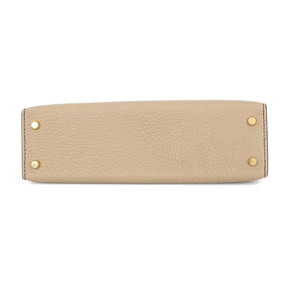 HERMES Mini Kelly2 SPO Gris Tourterelle/Nata Chevre Myzore Goatskin