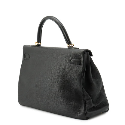 HERMES Kelly Retourne Black Togo Leather Size 35