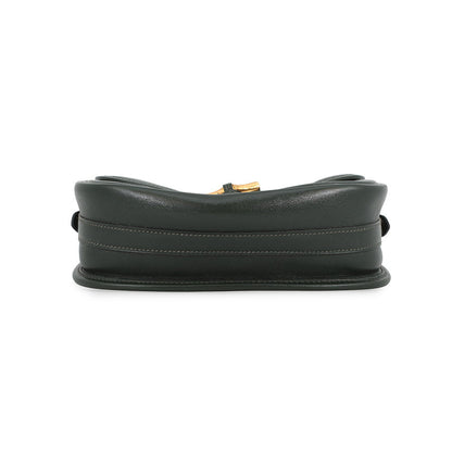 HERMES Duffle Shoulder Bag Green Box Calf Leather