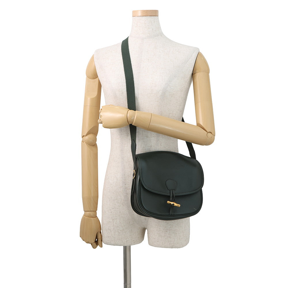 HERMES Duffle Shoulder Bag Green Box Calf Leather