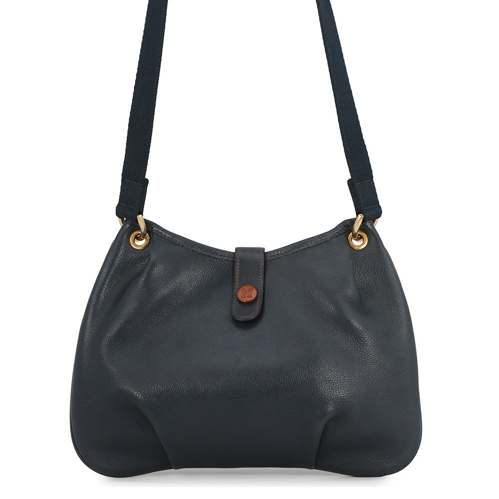 HERMES Rodeo Shoulder Bag Navy Leather