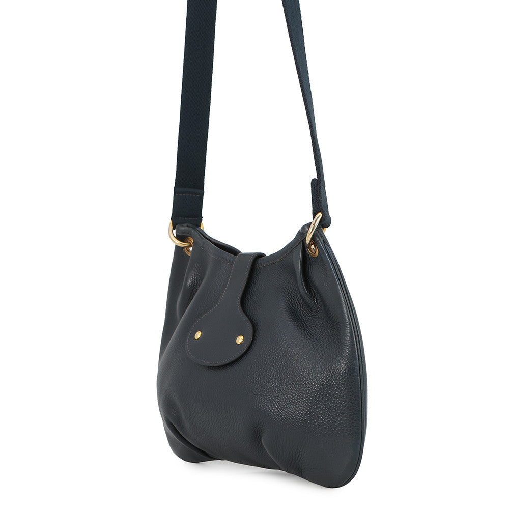 HERMES Rodeo Shoulder Bag Navy Leather
