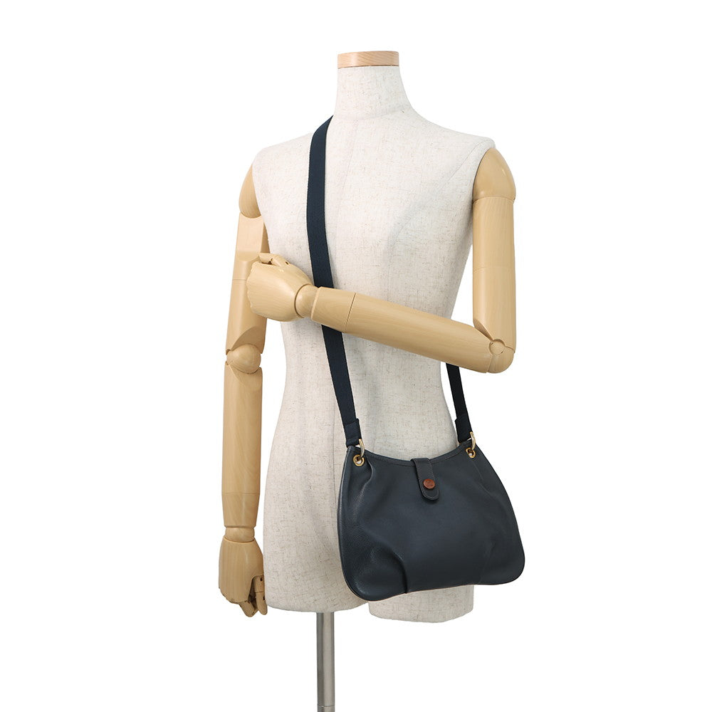 HERMES Rodeo Shoulder Bag Navy Leather