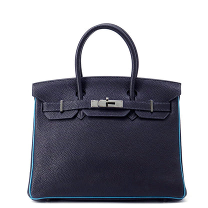HERMES Birkin Blue Indigo/Blue Jean Togo Leather Size 30