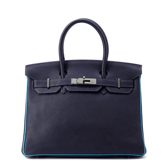 HERMES Birkin Blue Indigo/Blue Jean Togo Leather Size 30