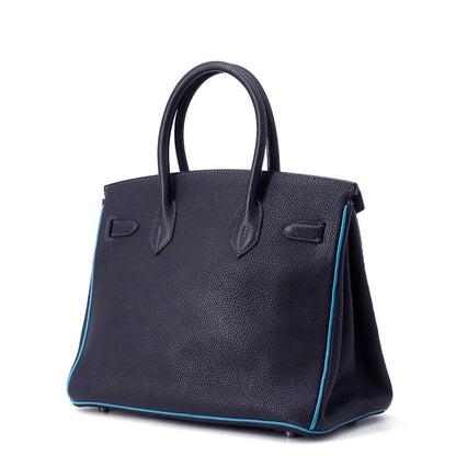HERMES Birkin Blue Indigo/Blue Jean Togo Leather Size 30