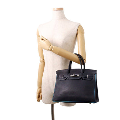 HERMES Birkin Blue Indigo/Blue Jean Togo Leather Size 30