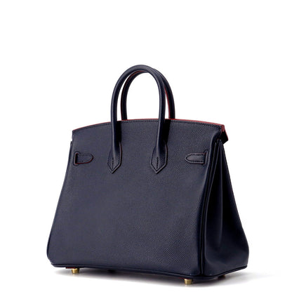 HERMES Birkin Contour Blue Indigo/Rouge H Epsom Size 25