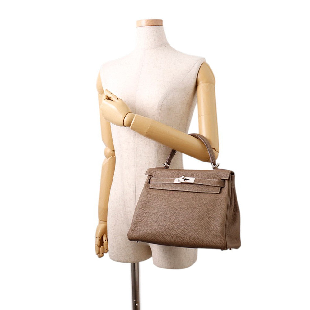 HERMES Kelly Retourne Etoupe Togo Leather Size 28