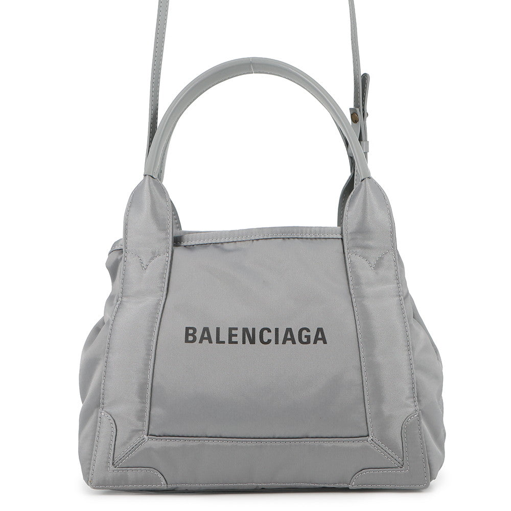 BALENCIAGA Navy Kabas Gray390346 Nylon Size XS