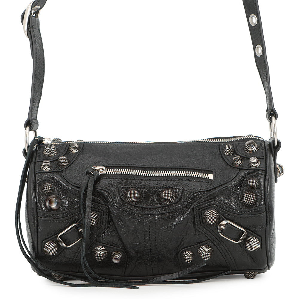 BALENCIAGA Le Cagoule Cylinder Shoulder Bag Black771716 1000 Leather