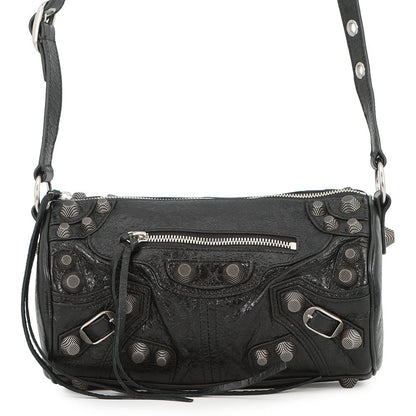 BALENCIAGA Le Cagoule Cylinder Shoulder Bag Black771716 1000 Leather