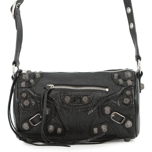BALENCIAGA Le Cagoule Cylinder Shoulder Bag Black771716 1000 Leather