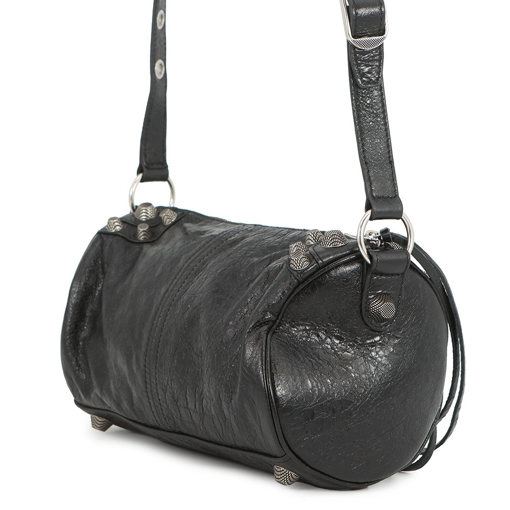 BALENCIAGA Le Cagoule Cylinder Shoulder Bag Black771716 1000 Leather
