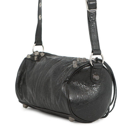 BALENCIAGA Le Cagoule Cylinder Shoulder Bag Black771716 1000 Leather