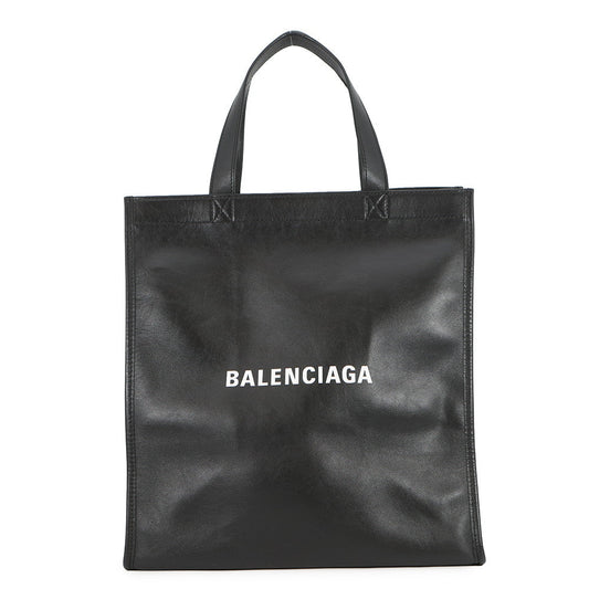 BALENCIAGA Logo Shopper Tote Black541842 Leather