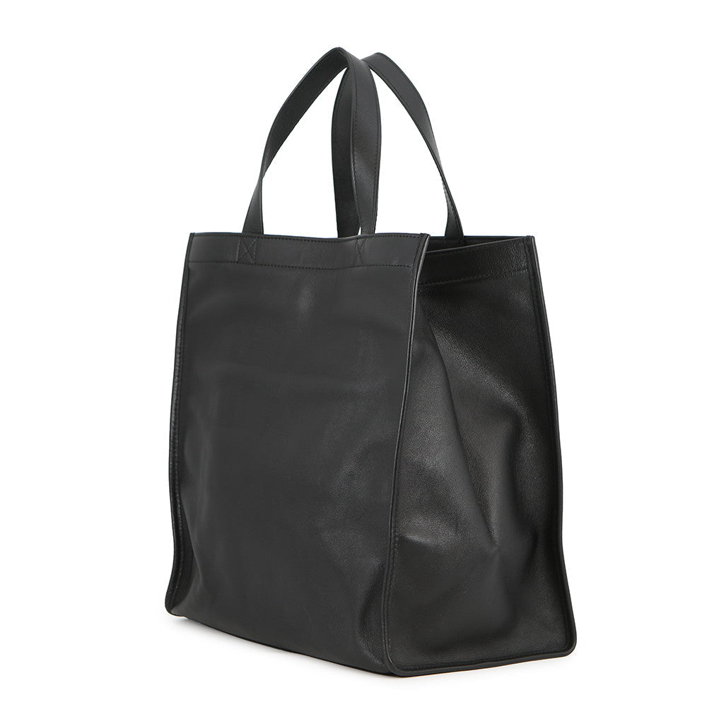 BALENCIAGA Logo Shopper Tote Black541842 Leather