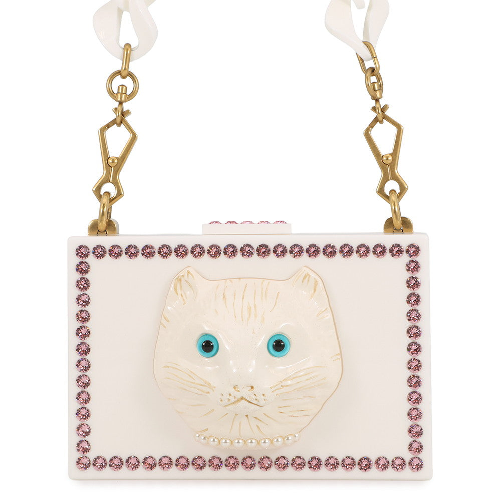 GUCCI Cat Shoulder Bag White500259 Plastic