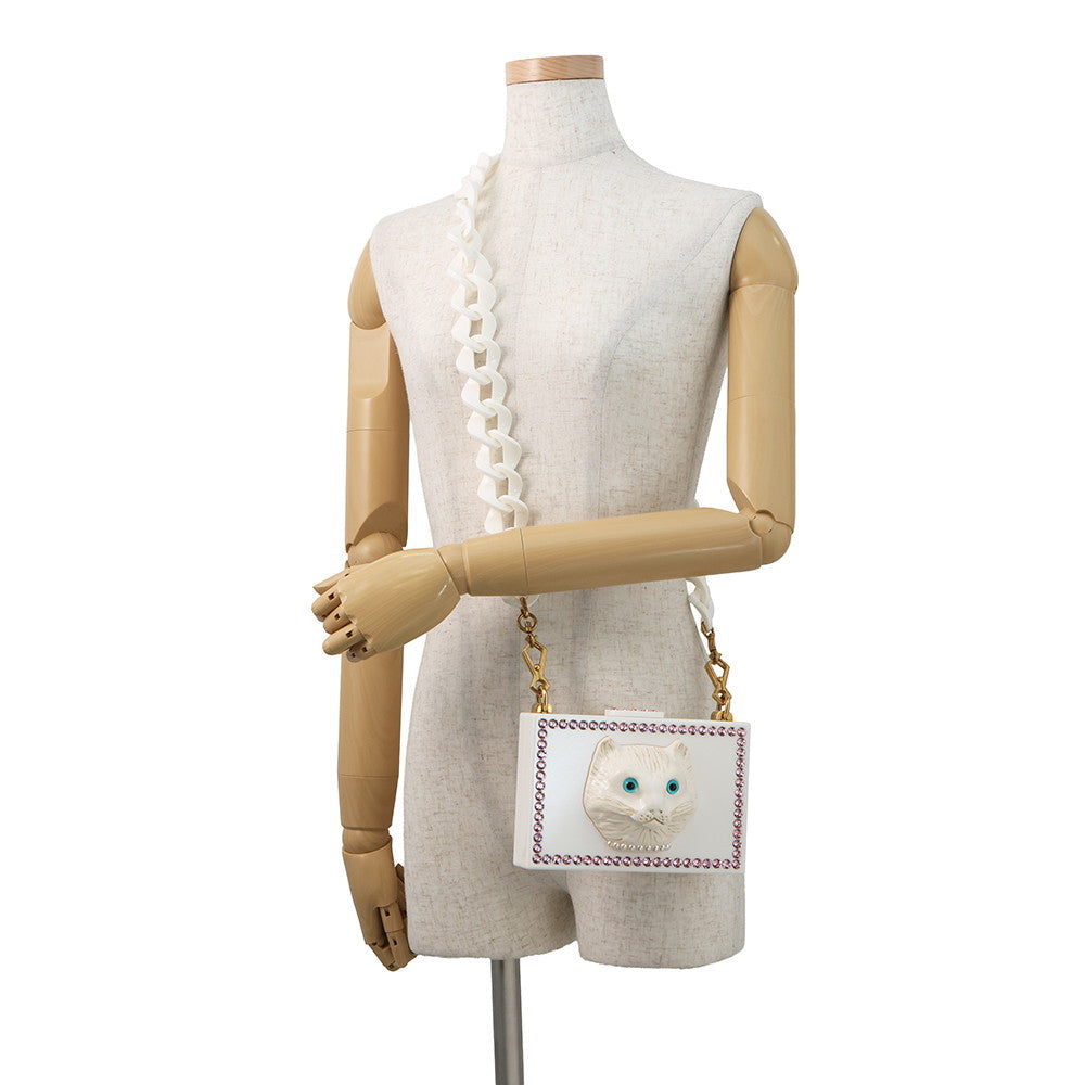 GUCCI Cat Shoulder Bag White500259 Plastic