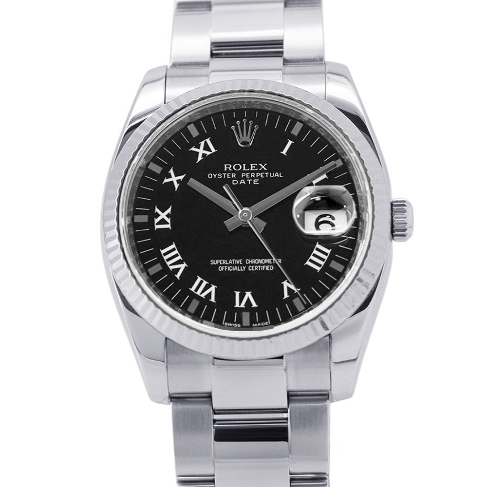 ROLEX Datejust W34mm Stainless Steel K18WG Black Dial115234