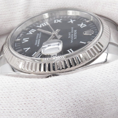 ROLEX Datejust W34mm Stainless Steel K18WG Black Dial115234