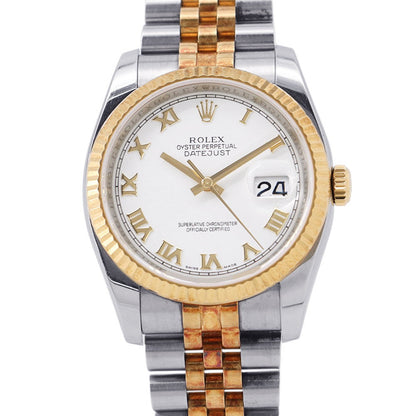 ROLEX Datejust W36mm Stainless Steel K18YG White Dial116233