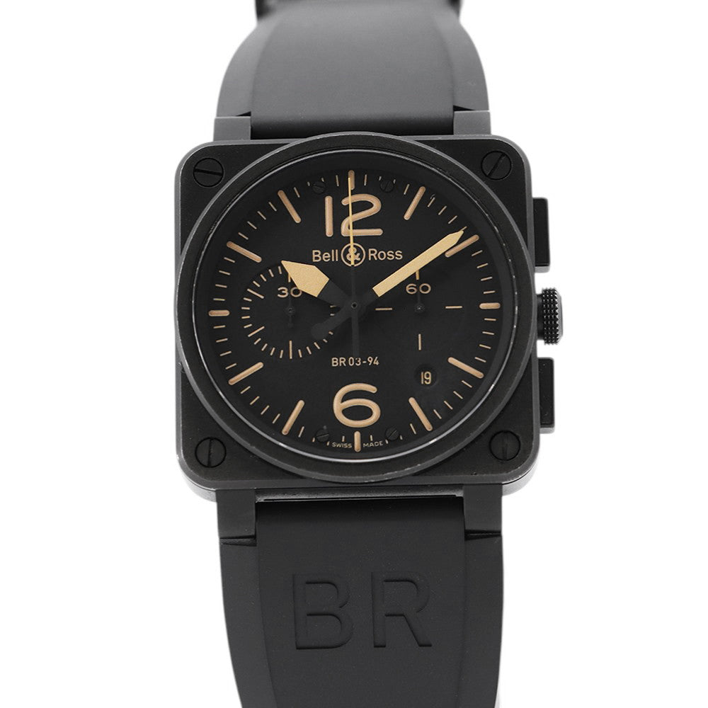 Bell&Ross Heritage Chronograph ORANGELTD W42mm Stainless Steel Rubber Black DialBR 03-94HERI-CA