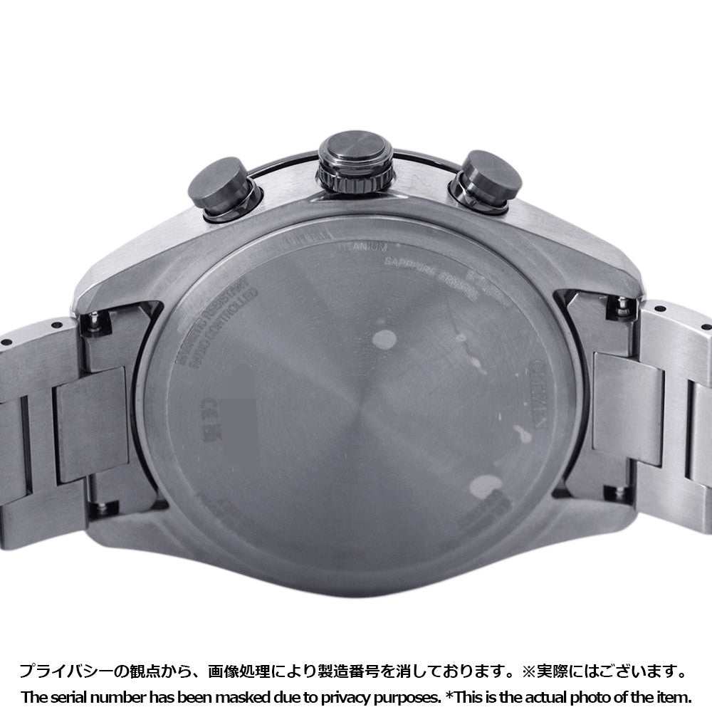 CITIZEN Attesa Act Line Sapphire Bezel Eco-Drive Solar Powered Radio-Controlled Watch W42mm TI Black DialAT8295-56E