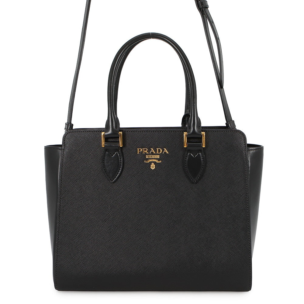 PRADA Saffiano Leather 2WAYTote Bag Black1BA113 Leather