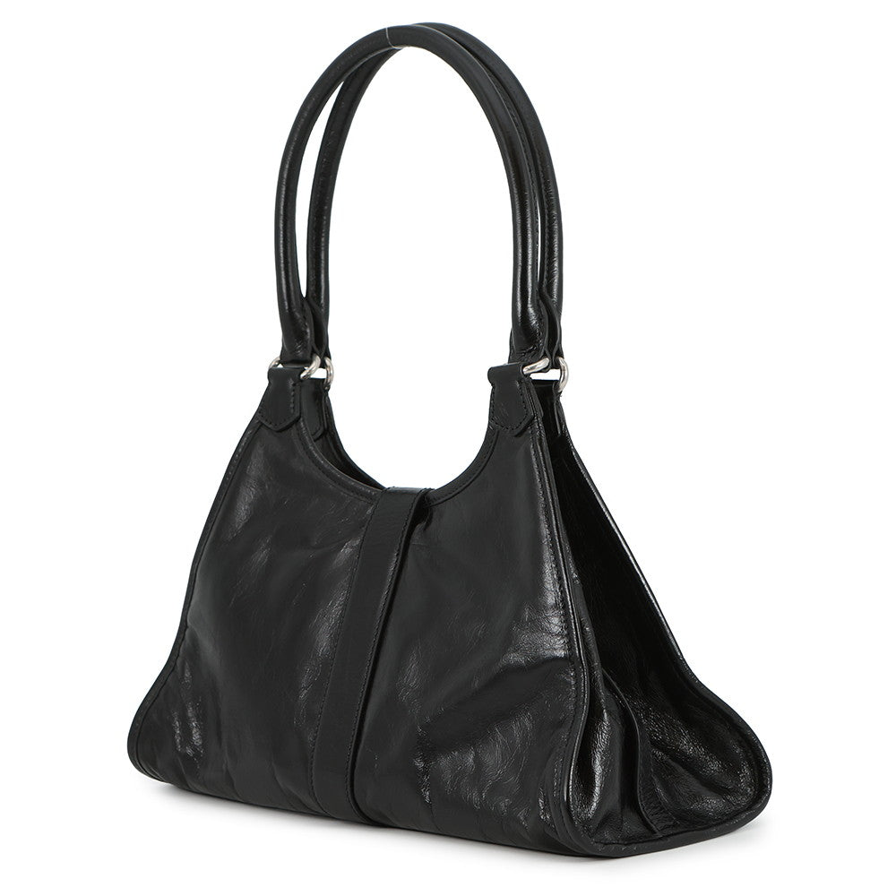 PRADA Hobo Bag Black1BG563 Leather Size Medium