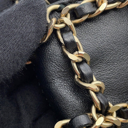 CHANEL Chocolate Bar Chain Shoulder Bag Phone Case BlackAP1161 Lambskin