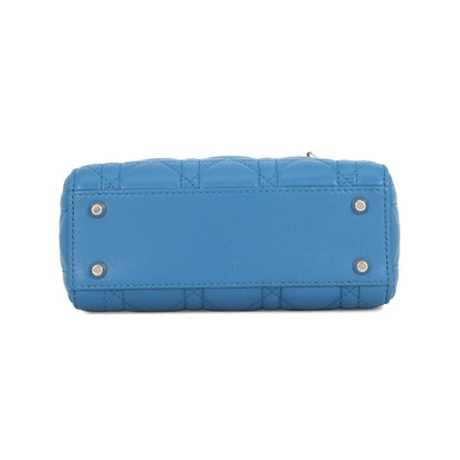 Dior Cannage Lady Dior Blue Leather Size Mini