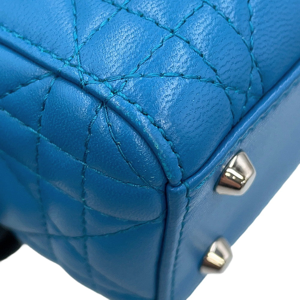 Dior Cannage Lady Dior Blue Leather Size Mini