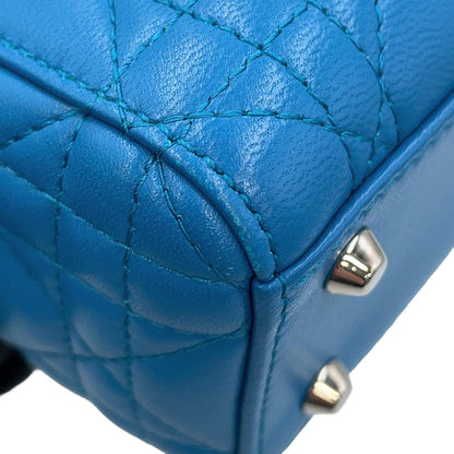 Dior Cannage Lady Dior Blue Leather Size Mini