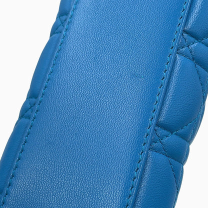 Dior Cannage Lady Dior Blue Leather Size Mini