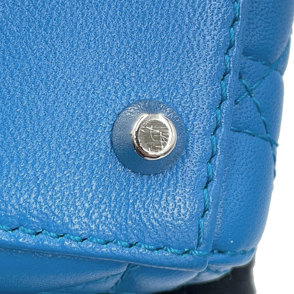 Dior Cannage Lady Dior Blue Leather Size Mini