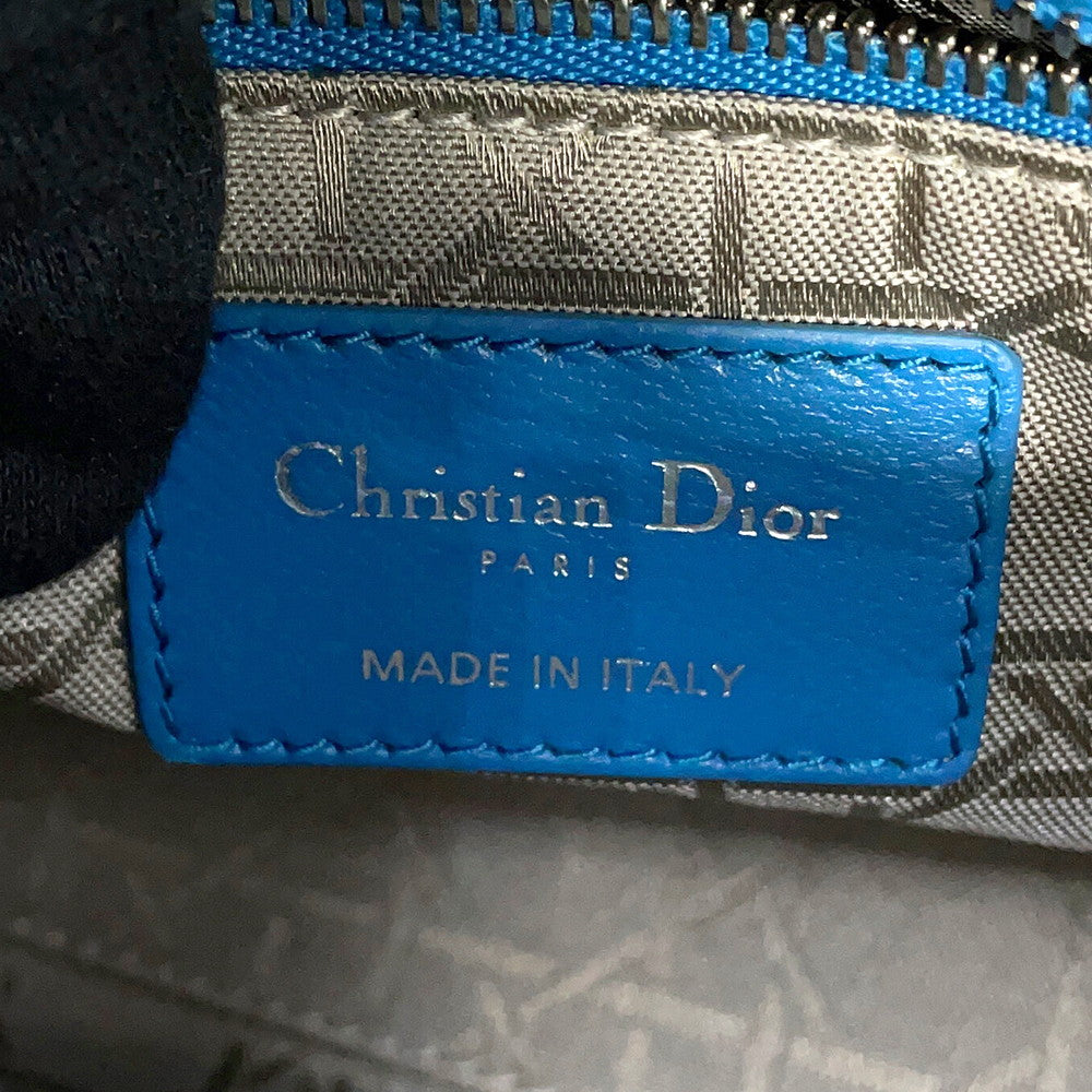 Dior Cannage Lady Dior Blue Leather Size Mini