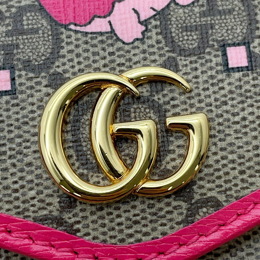 GUCCI GG Supreme Dragon Shoulder Bag Beige/Pink774371 GG Supreme Leather