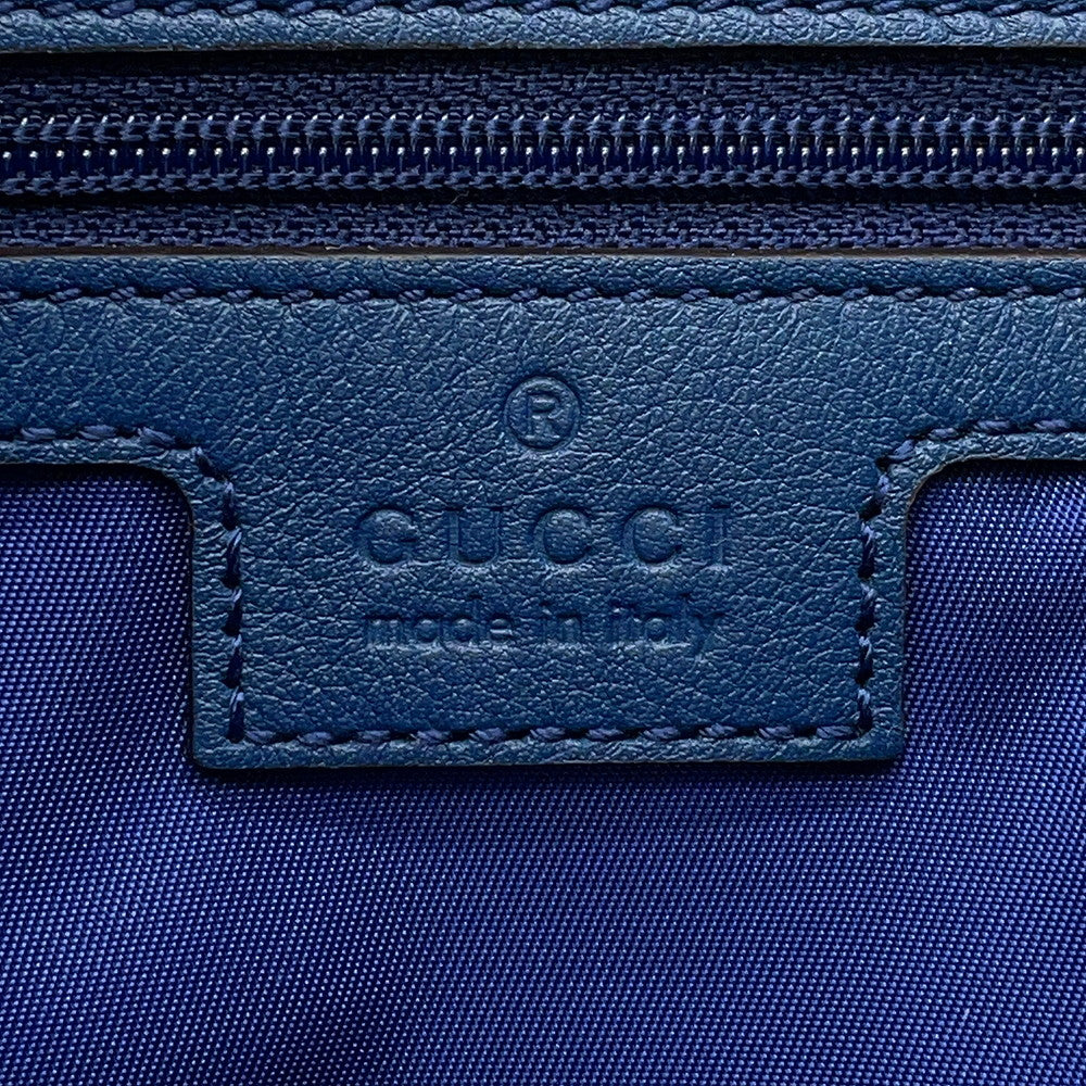 GUCCI GG Canvas Snake Shoulder Bag Beige/Navy817771 GG Canvas Leather
