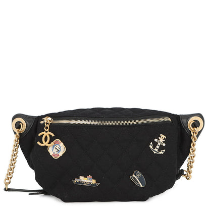 CHANEL Paris Hamburg Crossbody Bag BlackA57869 Wool Lambskin